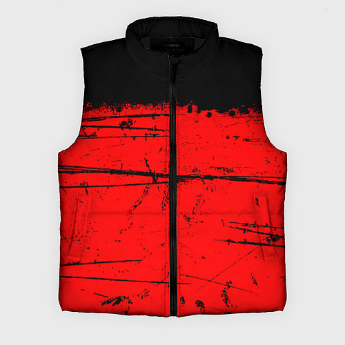 Мужской жилет КРАСНЫЙ ГРАНЖ RED GRUNGE / 3D-Черный – фото 1