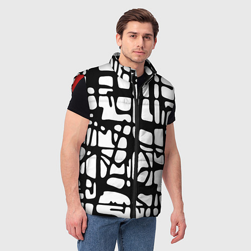 Мужской жилет Черно-Белый мотив Cantabrigiensia, подходящий для / 3D-Красный – фото 3