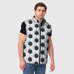 Мужской жилет Текстура футбольного мяча, цвет: 3D-черный — фото 2