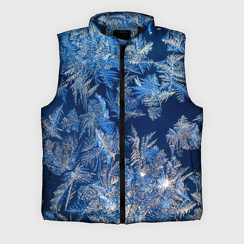 Мужской жилет Снежинки макро snowflakes macro / 3D-Черный – фото 1