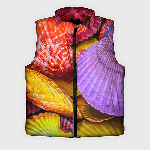 Мужской жилет Разноцветные ракушки multicolored seashells / 3D-Красный – фото 1