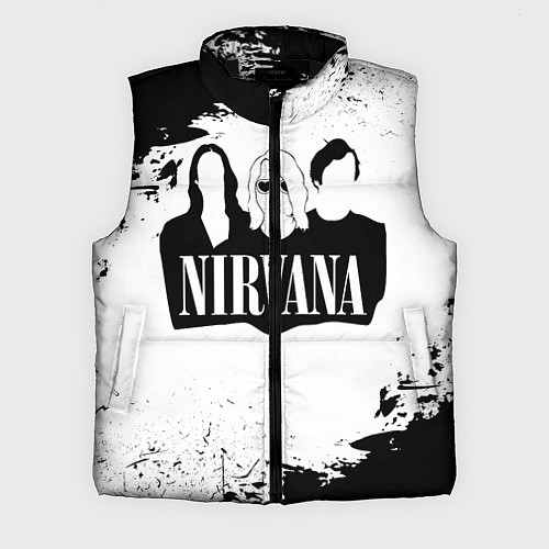 Мужской жилет Нирвана Рок Группа Гранж ЧБ Nirvana / 3D-Черный – фото 1