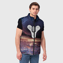 Мужской жилет ДЕСТИНИ ЗЕМЛЯ ХАБ, СТРАННИК НАД ГОРОДОМ, цвет: 3D-черный — фото 2