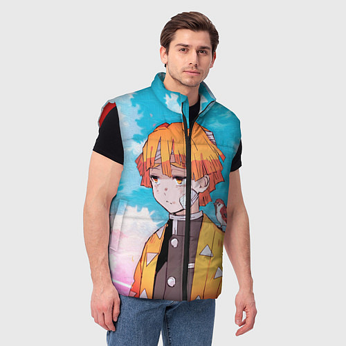 Мужской жилет КЛИНОК РАССЕКАЮЩИЙ ДЕМОНОВ, ЗЕНИТЦУ / 3D-Красный – фото 3