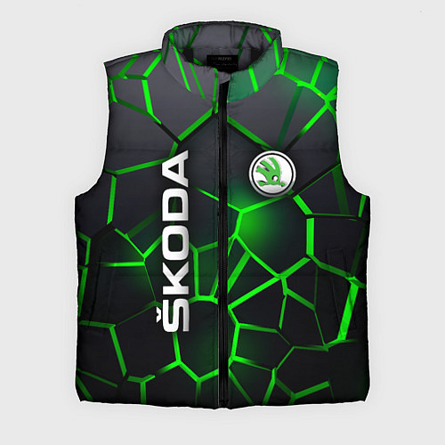 Мужской жилет 3D плиты с подсветкой Шкода / 3D-Черный – фото 1