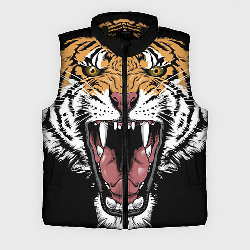 Мужской жилет Оскал амурского тигра / 3D-Черный – фото 1