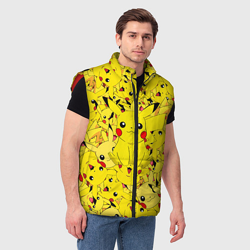 Мужской жилет ПИКАЧУ ПОКЕМОН PIKA PIKA / 3D-Красный – фото 3
