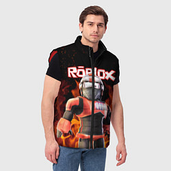 Мужской жилет ROBLOX FIRE РОБЛОКС ОГОНЬ ПОЖАРНЫЙ, цвет: 3D-красный — фото 2
