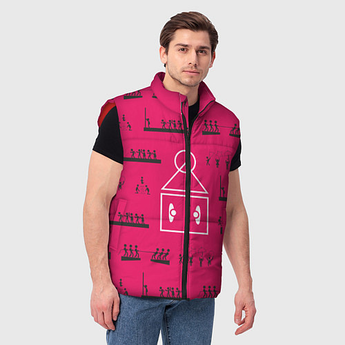 Мужской жилет Игры на стене / 3D-Красный – фото 3