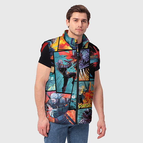 Мужской жилет Ведьмак The Witcher комикс / 3D-Красный – фото 3