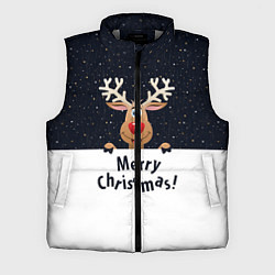 Мужской жилет Новогодний Оленёнок Рудольф, цвет: 3D-светло-серый