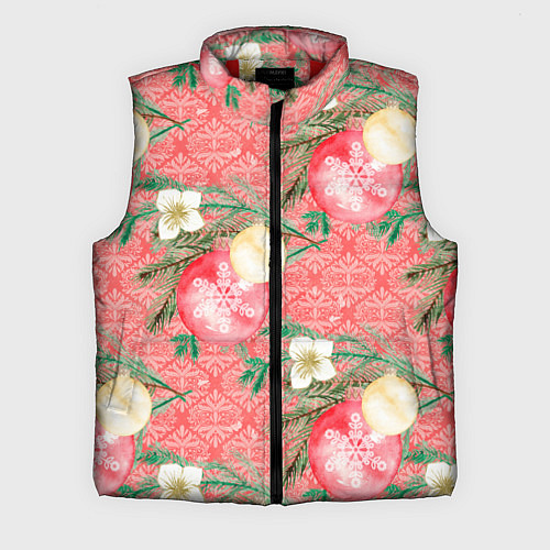 Мужской жилет Новогодние красные шары / 3D-Красный – фото 1