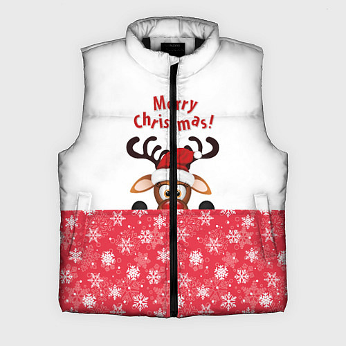 Мужской жилет Оленёнок Merry Christmas / 3D-Черный – фото 1