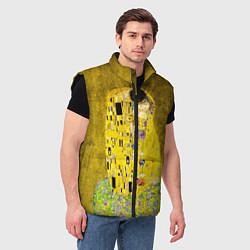Мужской жилет Влюблённые поцелуй художник Климт, цвет: 3D-черный — фото 2