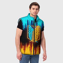Мужской жилет Атака Титанов: Освещение, цвет: 3D-светло-серый — фото 2