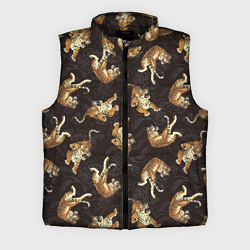 Мужской жилет Паттерн Японский тигр / 3D-Черный – фото 1