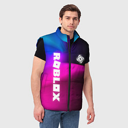 Мужской жилет Роблокс лого х эмблема, цвет: 3D-черный — фото 2