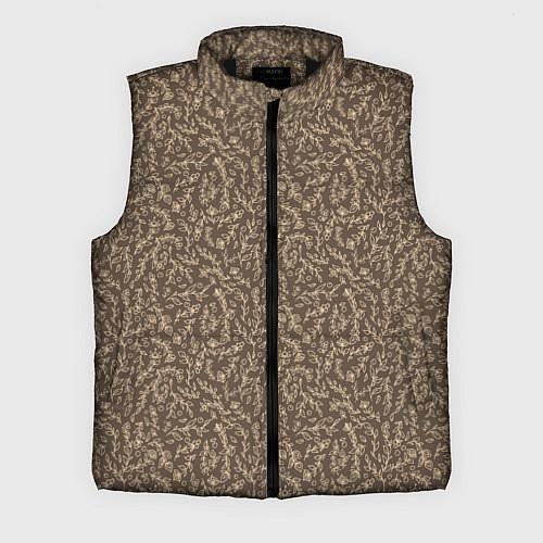 Мужской жилет Растительный осенний фон / 3D-Черный – фото 1