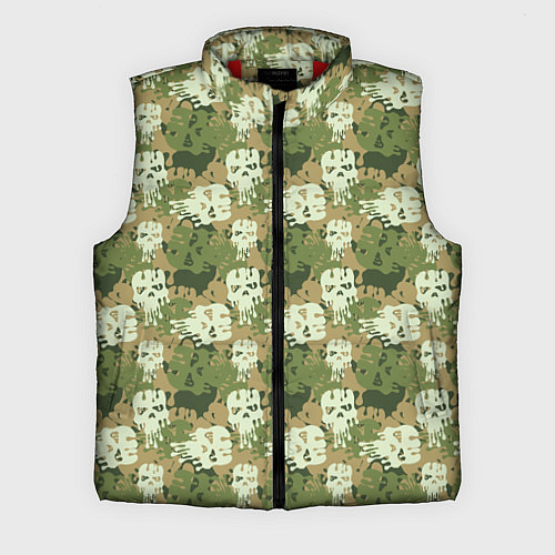 Мужской жилет Силуэты Черепов камуфляж / 3D-Красный – фото 1