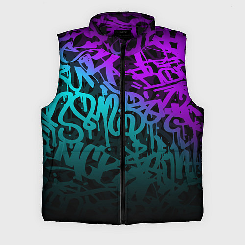 Мужской жилет НЕОНОВОЕ ГРАФФИТИ NEON / 3D-Черный – фото 1