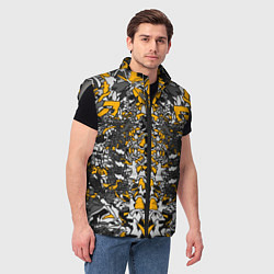 Мужской жилет Жёлтый каменный дракон, цвет: 3D-светло-серый — фото 2