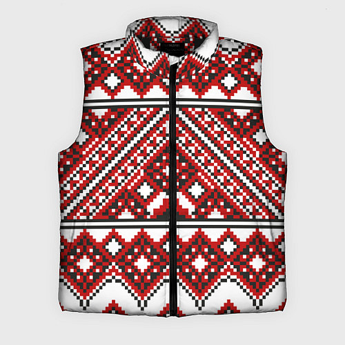 Мужской жилет Русский узор, геометрическая вышивка / 3D-Черный – фото 1