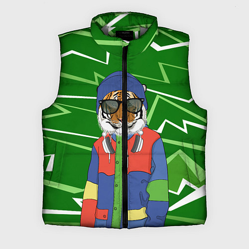 Мужской жилет Крутой Тигр фурри на стиле / 3D-Светло-серый – фото 1