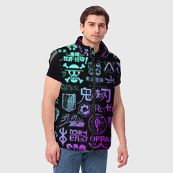 Мужской жилет Аниме лого, цвет: 3D-светло-серый — фото 2