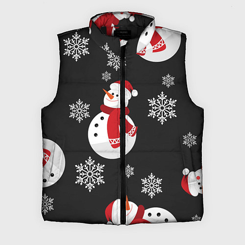 Мужской жилет Снеговик! / 3D-Черный – фото 1