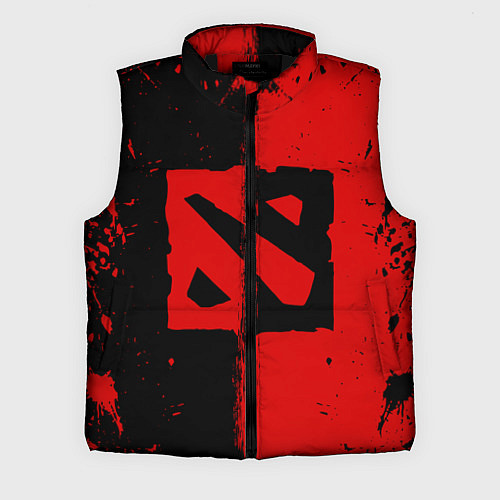 Мужской жилет DOTA 2 БРЫЗГИ КРАСОК, КРАСНО ЧЁРНЫЙ ЛОГО / 3D-Черный – фото 1