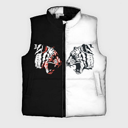 Мужской жилет Два тигра напротив друг друга, цвет: 3D-черный
