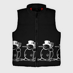 Мужской жилет Снеговик на черном фоне, цвет: 3D-красный