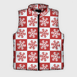 Мужской жилет Шахматные Снежинки, цвет: 3D-красный