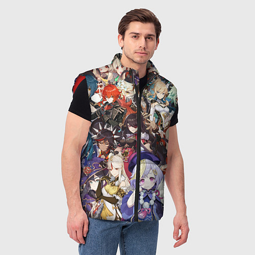 Мужской жилет ПЕРСОНАЖИ GENSHIN IMPACT ЦВЕТНОЙ / 3D-Красный – фото 3