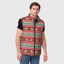 Мужской жилет Deer Christmas Pattern, цвет: 3D-черный — фото 2
