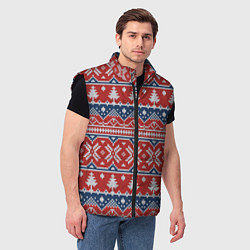 Мужской жилет New Year Pattern, цвет: 3D-черный — фото 2