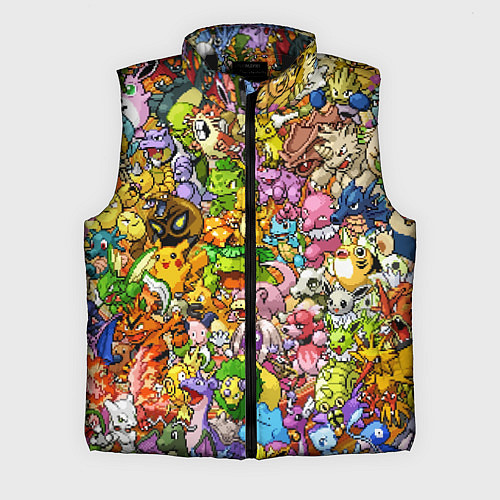 Мужской жилет ПОКЕМОНЫ В ПИКСЕЛЯХ PIXEL POKEMON / 3D-Черный – фото 1