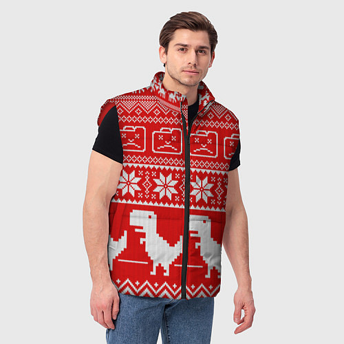 Мужской жилет Вязаный принт / 3D-Красный – фото 3