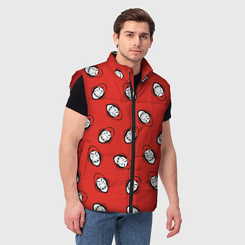 Мужской жилет БУМАЖНЫЙ ДОМ , УЗОР ИЗ МАСОК ДАЛИ / 3D-Красный – фото 3