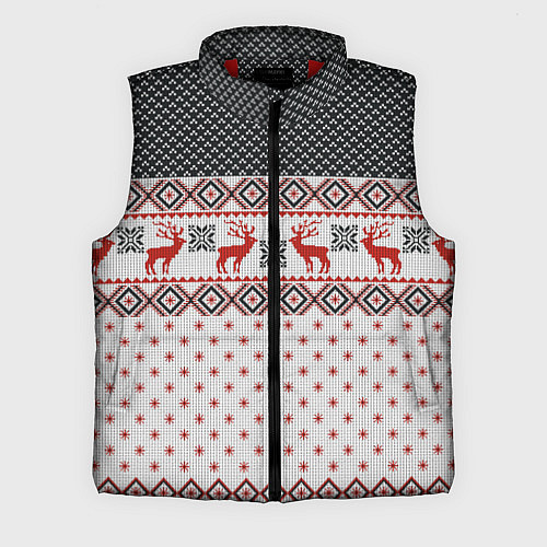 Мужской жилет НОВОГОДНИЙ УЗОР / 3D-Красный – фото 1