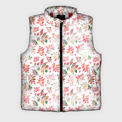Мужской жилет Узор из листьев паттерн / 3D-Красный – фото 1