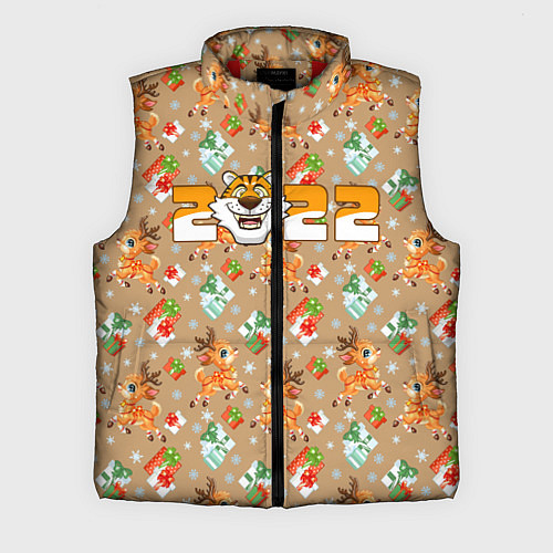 Мужской жилет Новый год символ 2022 надпись / 3D-Красный – фото 1