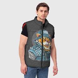 Мужской жилет Крутой тигр cool tiger, цвет: 3D-красный — фото 2