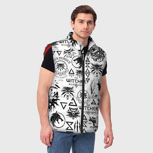 Мужской жилет THE WITCHER LOGOBOMBING ЧЁРНО БЕЛЫЙ ВЕДЬМАК ПАТТЕР / 3D-Красный – фото 3