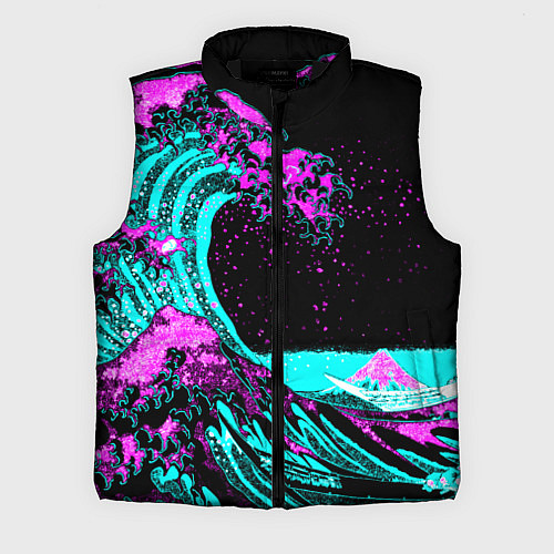 Мужской жилет НЕОНОВАЯ ЯПОНИЯ, ВОЛНА, ФУДЗИЯМА NEON JAPAN / 3D-Черный – фото 1