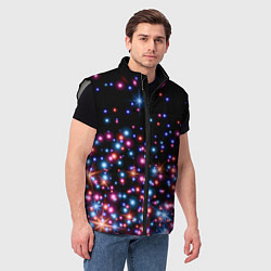 Мужской жилет ПРАЗДНИЧНЫЕ НОВОГОДНИЕ ОГОНЬКИ 2022, цвет: 3D-светло-серый — фото 2