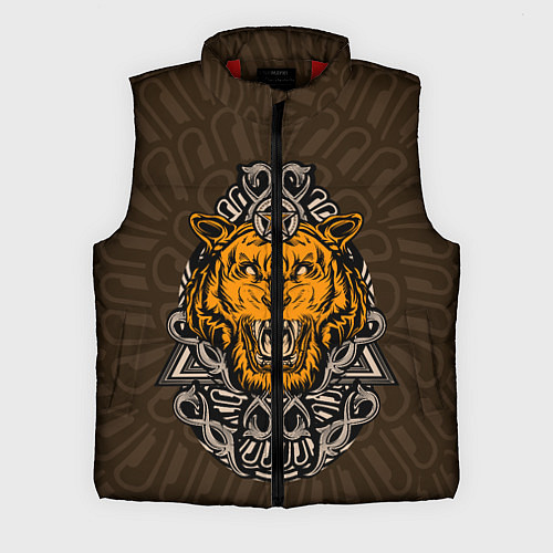 Мужской жилет Тигр в треугольнике / 3D-Красный – фото 1