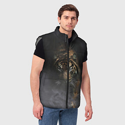 Мужской жилет Тигр в тумане, цвет: 3D-светло-серый — фото 2
