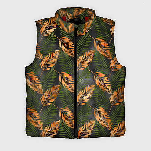 Мужской жилет Африканские листья / 3D-Красный – фото 1