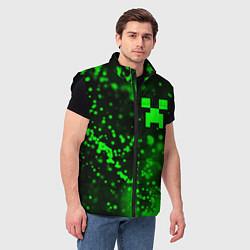 Мужской жилет MINECRAFT - КРИПЕР - Частицы, цвет: 3D-черный — фото 2